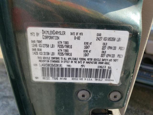 Photo 14 from auction – 2003 JEEP LIBERTY LI with VIN 1J4GK58K33W530101