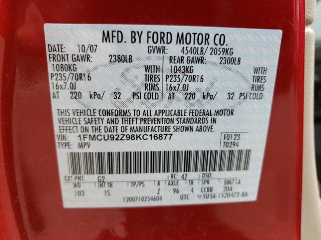 Photo 14 from auction – 2008 FORD ESCAPE XLS with VIN 1FMCU92Z98KC16877