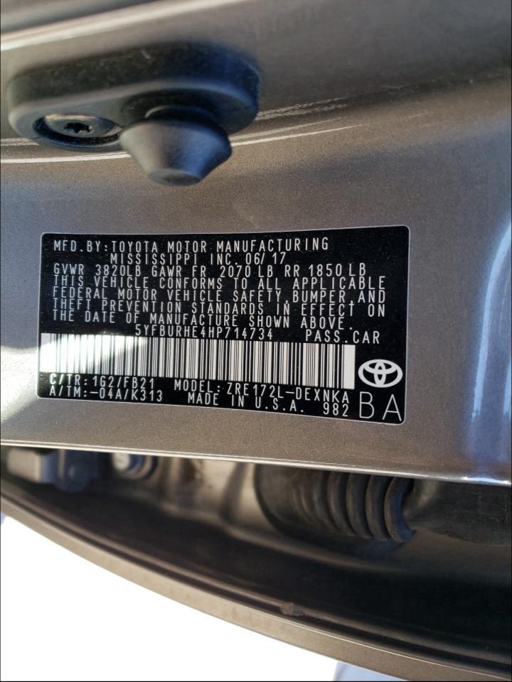 Photo 10 from auction – 2017 TOYOTA COROLLA L with VIN 5YFBURHE4HP714734