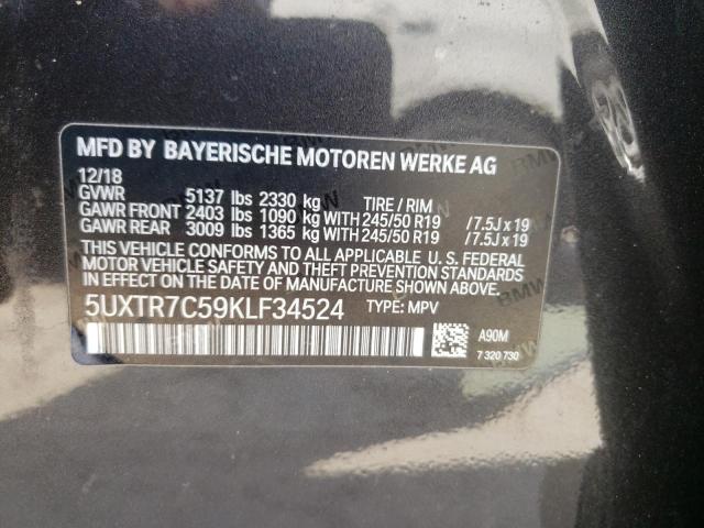 Photo 14 from auction – 2019 BMW X3 SDRIVE3 with VIN 5UXTR7C59KLF34524