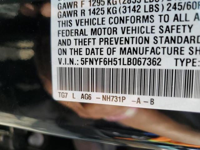 Photo 14 from auction – 2020 HONDA PILOT EXL with VIN 5FNYF6H51LB067362
