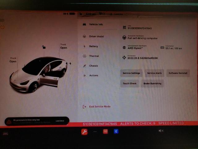 Photo 9 from auction – 2022 TESLA MODEL 3 with VIN 5YJ3E1EB1NF347845