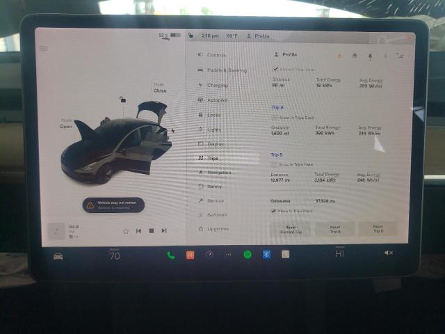 Photo 9 from auction – 2021 TESLA MODEL 3 with VIN 5YJ3E1EA5MF089674