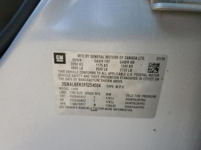 Photo 14 from auction – 2015 CHEVROLET EQUINOX LT with VIN 2GNALBEK3F6254584