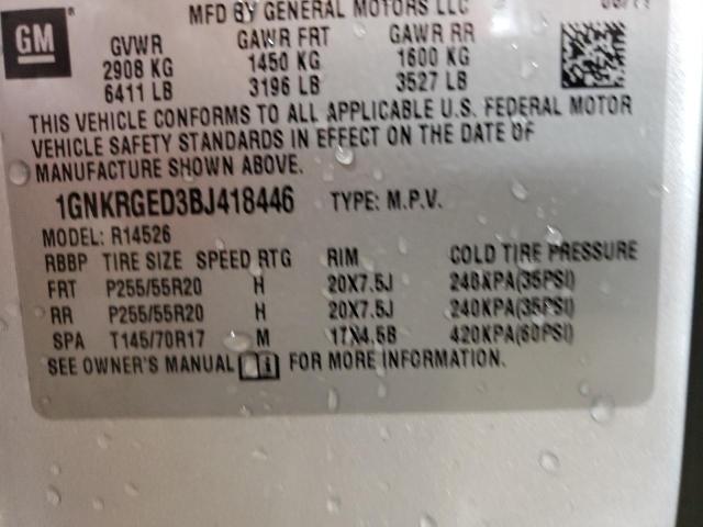 Photo 14 from auction – 2011 CHEVROLET TRAVERSE L with VIN 1GNKRGED3BJ418446