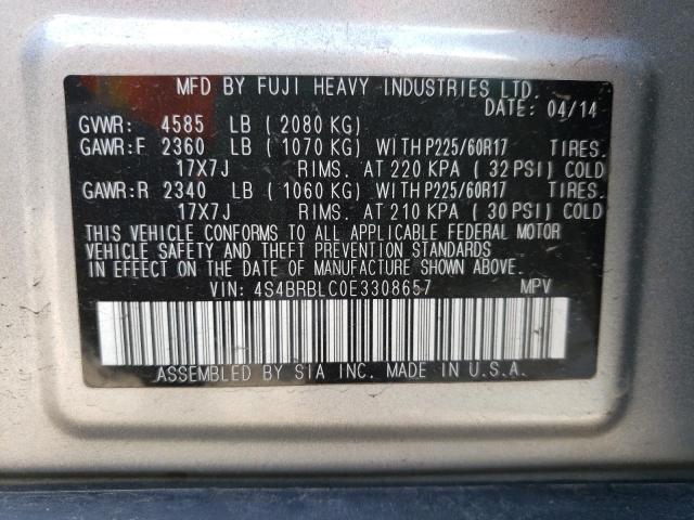 Снимка 14 от търг – 2014 SUBARU OUTBACK 2. с VIN 4S4BRBLC0E3308657