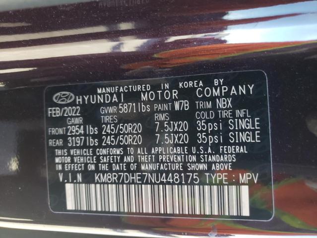 Photo 14 from auction – 2022 HYUNDAI PALISADE C with VIN KM8R7DHE7NU448175