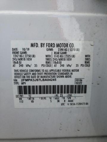 Photo 14 from auction – 2020 FORD EDGE SEL with VIN 2FMPK3J97LBA04245