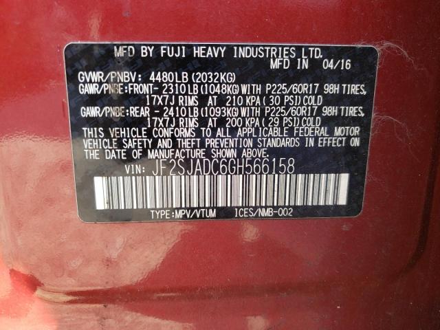 Photo 14 from auction – 2016 SUBARU FORESTER 2 with VIN JF2SJADC6GH566158