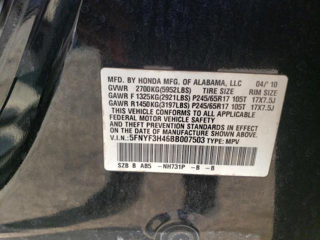 Photo 14 from auction – 2011 HONDA PILOT EX with VIN 5FNYF3H46BB007503