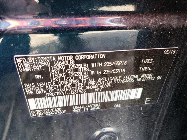 Photo 14 from auction – 2018 TOYOTA RAV4 LIMIT with VIN JTMDFREV1JJ231963