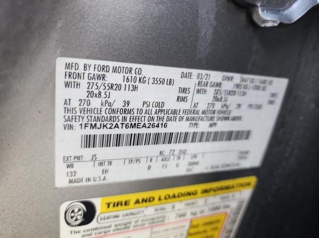 Photo 10 from auction – 2021 FORD EXPEDITION with VIN 1FMJK2AT6MEA26416