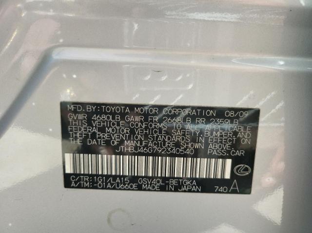 Photo 10 from auction – 2009 LEXUS ES 350 with VIN JTHBJ46G792340540