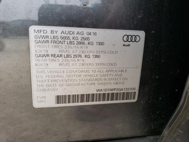 Photo 14 from auction – 2016 AUDI Q5 PREMIUM with VIN WA1D7AFP2GA133705