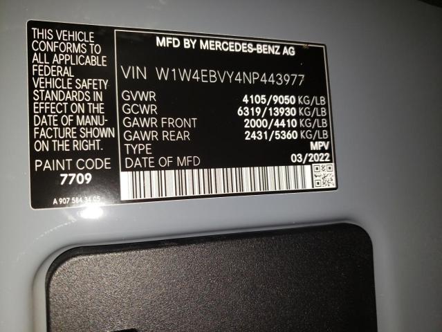 Photo 10 from auction – 2022 MERCEDES-BENZ SPRINTER 2 with VIN W1W4EBVY4NP443977