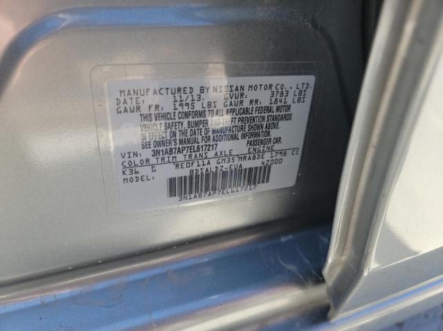 Photo 10 from auction – 2014 NISSAN SENTRA S with VIN 3N1AB7AP7EL617217