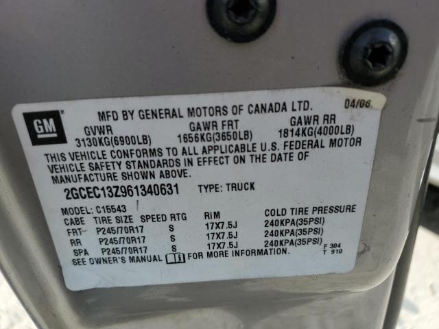 Photo 14 from auction – 2006 CHEVROLET SILVERADO with VIN 2GCEC13Z961340631