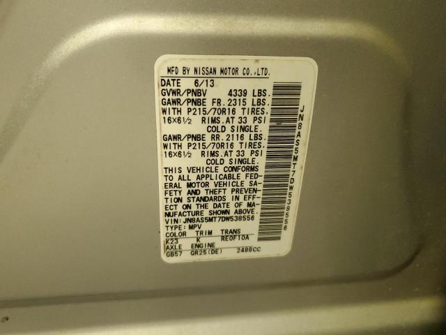 Photo 14 from auction – 2013 NISSAN ROGUE S with VIN JN8AS5MT7DW538556