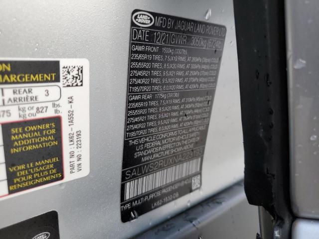 Photo 14 from auction – 2022 LAND ROVER RANGE ROVE with VIN SALWS2RUXNA223193