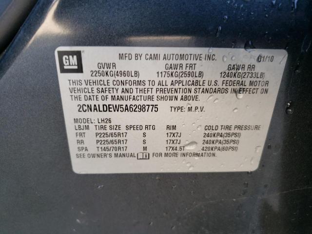 Photo 14 from auction – 2010 CHEVROLET EQUINOX LT with VIN 2CNALDEW5A6298775