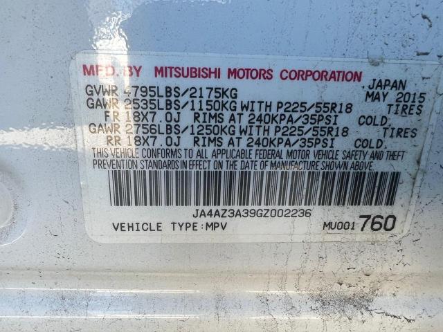 Photo 10 from auction – 2016 MITSUBISHI OUTLANDER with VIN JA4AZ3A39GZ002236