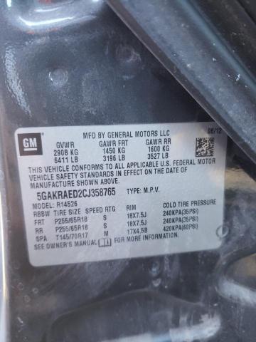 Photo 14 from auction – 2012 BUICK ENCLAVE with VIN 5GAKRAED2CJ358765