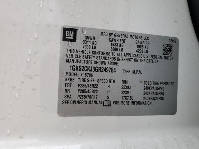 Photo 14 from auction – 2016 GMC YUKON DENA with VIN 1GKS2CKJ3GR249784