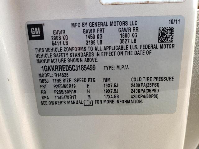 Photo 14 from auction – 2012 GMC ACADIA SLT with VIN 1GKKRRED5CJ185499