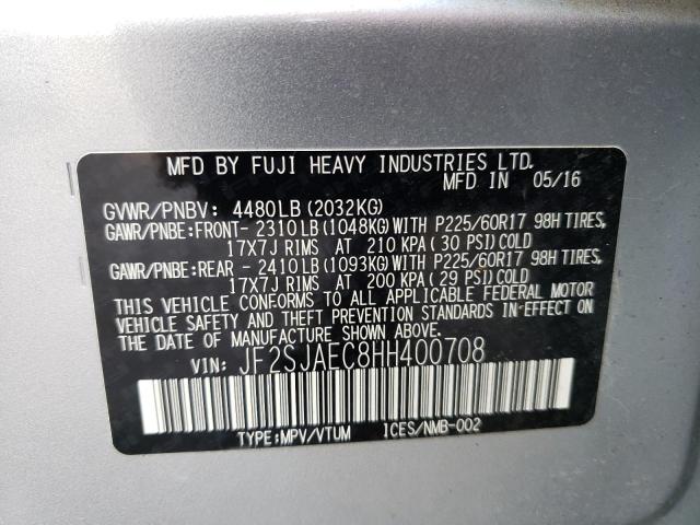 Photo 14 from auction – 2017 SUBARU FORESTER 2 with VIN JF2SJAEC8HH400708