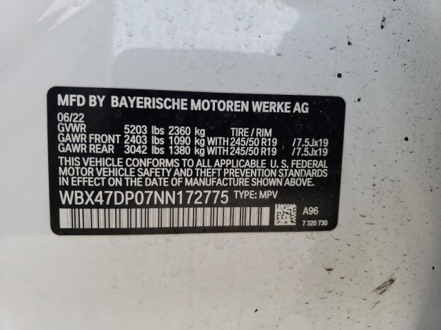 Photo 14 from auction – 2022 BMW X3 SDRIVE3 with VIN WBX47DP07NN172775