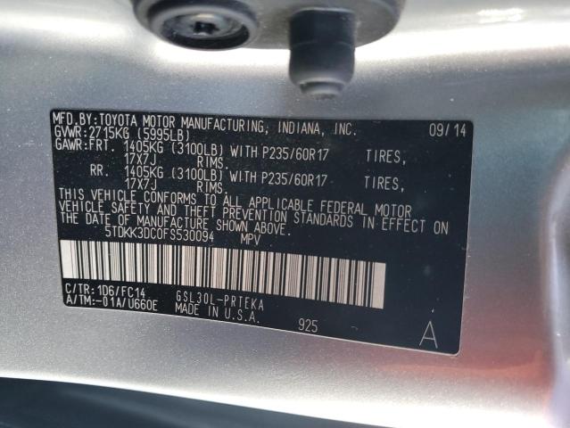 Photo 14 from auction – 2015 TOYOTA SIENNA LE with VIN 5TDKK3DC0FS530094