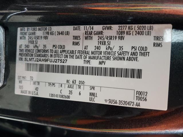 Photo 14 from auction – 2015 LINCOLN MKC with VIN 5LMTJ2AH9FUJ27527