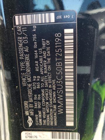 Photo 14 from auction – 2011 MINI COOPER with VIN WMWSU3C50BT251198