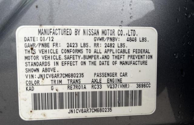 Photo 10 from auction – 2012 INFINITI G37 with VIN JN1CV6AR7CM680235