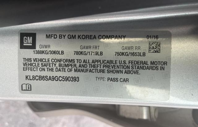 Photo 10 from auction – 2016 CHEVROLET SPARK LS with VIN KL8CB6SA9GC590393