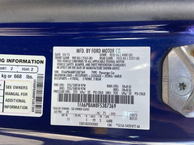 Photo 10 from auction – 2015 FORD MUSTANG with VIN 1FA6P8AM8F5387369