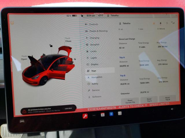 Photo 9 from auction – 2022 TESLA MODEL 3 with VIN 5YJ3E1EA4NF185278