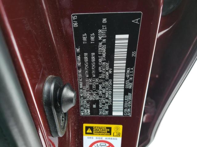 Photo 14 from auction – 2015 TOYOTA HIGHLANDER with VIN 5TDJKRFH9FS175949