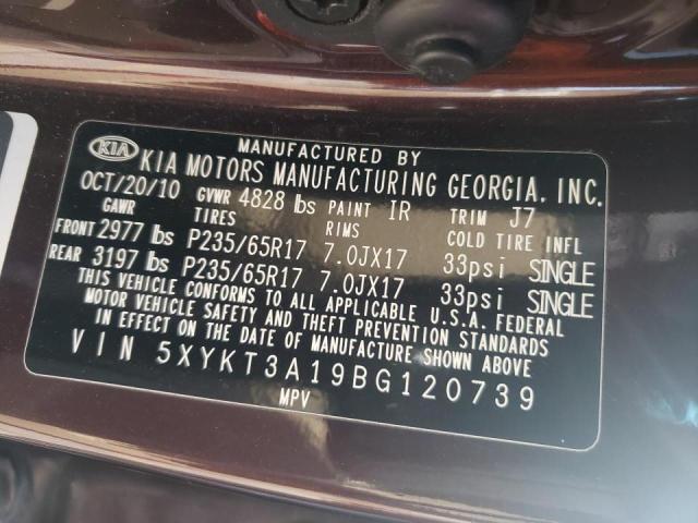 Photo 14 from auction – 2011 KIA SORENTO BA with VIN 5XYKT3A19BG120739