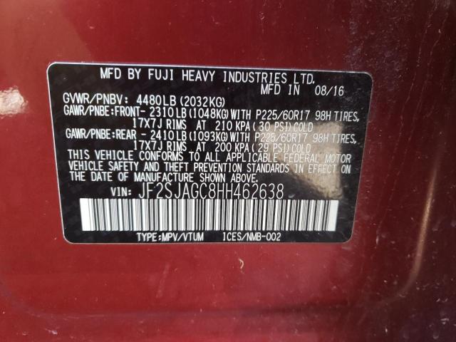 Photo 14 from auction – 2017 SUBARU FORESTER 2 with VIN JF2SJAGC8HH462638