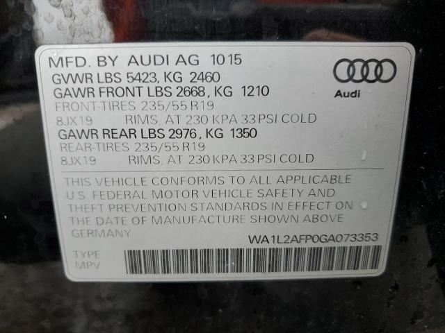 Photo 14 from auction – 2016 AUDI Q5 PREMIUM with VIN WA1L2AFP0GA073353