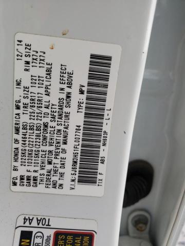 Photo 14 from auction – 2015 HONDA CR-V EX with VIN 5J6RM3H51FL007764