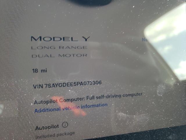 Photo 9 from auction – 2023 TESLA MODEL Y with VIN 7SAYGDEE5PA073306
