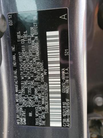Photo 14 from auction – 2012 TOYOTA HIGHLANDER with VIN 5TDBK3EHXCS136267