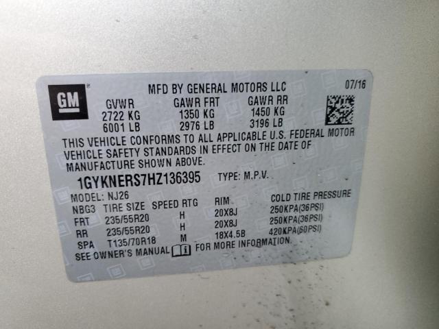 Photo 14 from auction – 2017 CADILLAC XT5 PREMIU with VIN 1GYKNERS7HZ136395