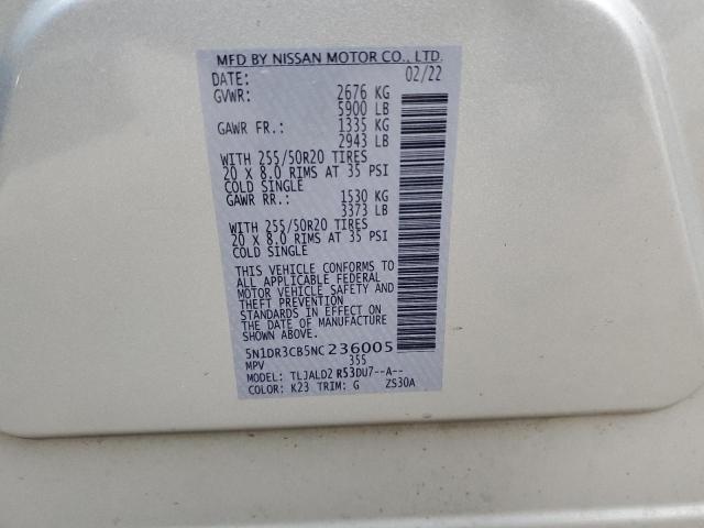 Photo 14 from auction – 2022 NISSAN PATHFINDER with VIN 5N1DR3CB5NC236005