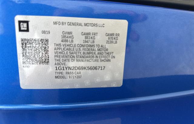 Photo 10 from auction – 2019 CHEVROLET CORVETTE Z with VIN 1G1YN2D69K5606717
