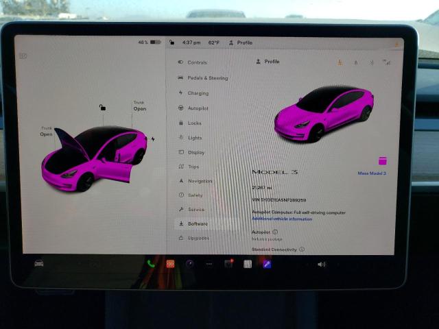 Photo 9 from auction – 2022 TESLA MODEL 3 with VIN 5YJ3E1EA5NF289259