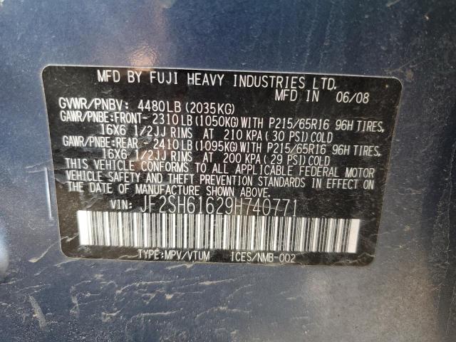Photo 14 from auction – 2009 SUBARU FORESTER 2 with VIN JF2SH61629H740771