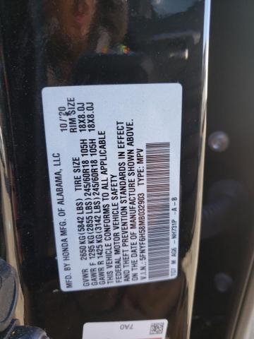 Photo 14 from auction – 2021 HONDA PILOT EXL with VIN 5FNYF6H58MB032903